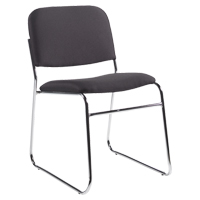 Armless Chair, Fabric, 30" High, 200 lbs. Capacity, Black SPOC Demo