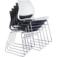 Stacking Chairs, Polypropylene, 32" High, 250 lbs. Capacity, Black SPOC Demo