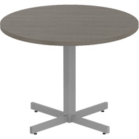 Newland Height-Adjustable Round Table, 36" L x 36" W x 29" H, 1" Top, Laminate, Brown SPOC Demo