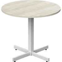 Newland Height-Adjustable Round Table, 36" L x 36" W x 29" H, 1" Top, Laminate, Tan SPOC Demo