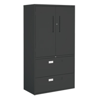 Multi-Stor Cabinet, Steel, 3 Shelves, 65-1/4" H x 36" W x 18" D, Black SPOC Demo