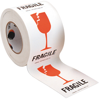 "Fragile" Special Handling Labels, 6" L x 4" W, Red on White SPOC Demo