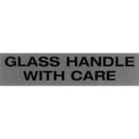 "Glass Handle with Care" Special Handling Labels, 5" L x 2" W, Black on Red SPOC Demo
