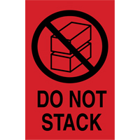 "Do Not Stack" International Shipping Labels, 6" L x 4" W, Black on Red SPOC Demo