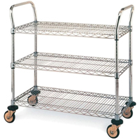 Standard-Duty Utility Carts, Stainless Steel, 18" x 39" x 30", 500 lbs. Capacity SPOC Demo