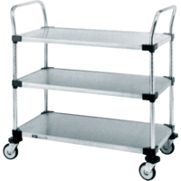 Chariots utilitaires pour service r&eacute;gulier, 2 Tiers, 24" la x 39" h x 24" p, Capacit&eacute; 500 lb SPOC Demo