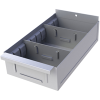 Interlok Boltless Shelving Shelf Box, Steel, 5-5/8" W x 18" D x 4-3/4" H, Grey SPOC Demo