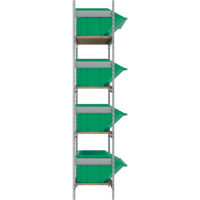 Wide Span Shelving with Jumbo Plastic Bins, Steel, Boltless, 800 lbs. Capacity, 66" W x 72" H x 18" D SPOC Demo