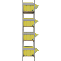 Wide Span Shelving with Jumbo Plastic Bins, Steel, Boltless, 800 lbs. Capacity, 66" W x 72" H x 18" D SPOC Demo