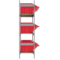 Wide Span Shelving with Jumbo Plastic Bins, Steel, Boltless, 800 lbs. Capacity, 66" W x 60" H x 18" D SPOC Demo