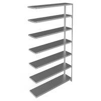 Shelving Unit, Galvanized Steel, Slotted Angle, 300 lbs. Capacity, 48" W x 84" H x 12" D SPOC Demo