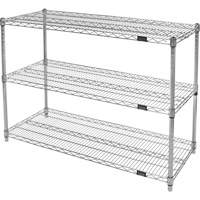 Heavy-Duty Chromate Wire Shelving, 3 Tiers, 36" W x 33" H x 24" D SPOC Demo