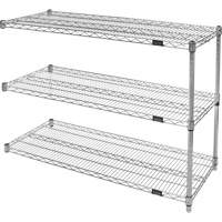 Heavy-Duty Chromate Wire Shelving, Add-On Kit, 3 Tiers, 36" W x 33" H x 24" D SPOC Demo