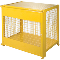 Gas Cylinder Cabinets, 6 Cylinder Capacity, 44" W x 30" D x 37" H, Yellow SPOC Demo