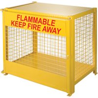 Gas Cylinder Cabinets, 6 Cylinder Capacity, 44" W x 30" D x 37" H, Yellow SPOC Demo