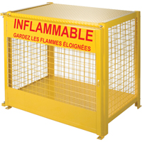 Gas Cylinder Cabinets, 6 Cylinder Capacity, 44" W x 30" D x 37" H, Yellow SPOC Demo