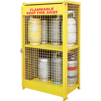 Gas Cylinder Cabinets, 12 Cylinder Capacity, 44" W x 30" D x 74" H, Yellow SPOC Demo