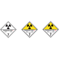 TDG Shipping Labels, Class 7, Radioactive I, Paper SPOC Demo