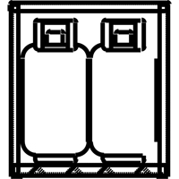 Aluminum LPG Cylinder Locker Storage, 4 Cylinder Capacity, 30" W x 32" D x 33-1/2" H, Silver SPOC Demo
