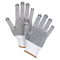 Double-Sided Dotted String Knit Gloves, Poly/Cotton, Double Sided, 7 Gauge, Large SPOC Demo