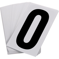 Num&eacute;ros autocollants, 0, 3-1/2" h, Noir sur blanc SPOC Demo