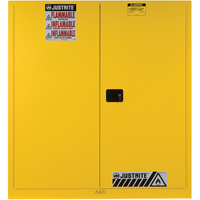 Sure-Grip&reg; EX Vertical Drum Storage Cabinets, 60 US gal. Cap., 2 Drums, Yellow SPOC Demo