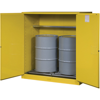 Sure-Grip&reg; EX Vertical Drum Storage Cabinets, 110 US gal. Cap., 2 Drums, Yellow SPOC Demo