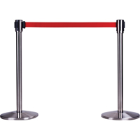 Poteau r&eacute;cepteur pour barri&egrave;res sur pieds pour le contr&ocirc;le des foules, Hauteur de 35", Acier inoxydable SPOC Demo