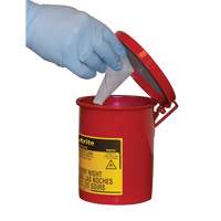 Mini bidons pour d&eacute;chets huileux pour dessus d'&eacute;tabli, Homologu&eacute; FM, 0,45 gal. US, Rouge SPOC Demo
