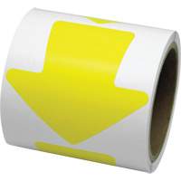 Coloured Floor Marking Decals, Arrow, 4" L x 4" W, Yellow, Vinyl SPOC Demo