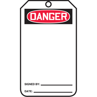 Safety Tags, Plastic, 3-3/8" W x 5-7/8" H, English SPOC Demo