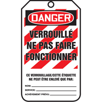 Lockout Tags, Cardstock, 3-1/8" W x 5-7/8" H, French SPOC Demo