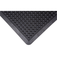 Tapis antifatigue en d&ocirc;me, &agrave; bulles, 2' x 3' x 1/2", Noir, Caoutchouc SPOC Demo