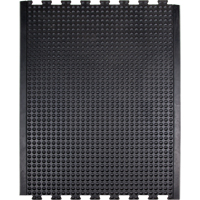 Tapis antifatigue en d&ocirc;me, &agrave; bulles, 3' x 4' x 1/2", Noir, Caoutchouc SPOC Demo