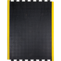 Tapis antifatigue en d&ocirc;me, &agrave; bulles, 3' x 4' x 1/2", Noir, Caoutchouc SPOC Demo