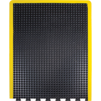 Tapis antifatigue en d&ocirc;me, &agrave; bulles, 3' x 4' x 1/2", Noir, Caoutchouc SPOC Demo