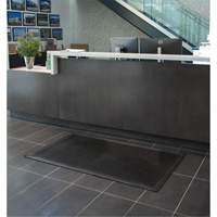 Low-Profile Matting, Rubber, Scraper Type, Solid Pattern, 3' x 5', Black SPOC Demo