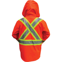 Hi-Vis FR/PU Safety Rain Jackets, Small, High Visibility Orange SPOC Demo