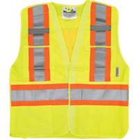 Traffic Safety Vest, High Visibility Lime-Yellow, Medium/Small, Polyester SPOC Demo