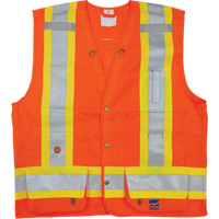 Surveyor Safety Vest, High Visibility Orange, Small, Polyester SPOC Demo