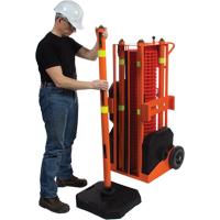 Portable Safety Zone, 100' L, Steel, Orange SPOC Demo