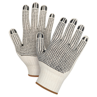 Heavyweight Double-Sided Dotted String Knit Gloves, Poly/Cotton, Double Sided, 7 Gauge, Large SPOC Demo