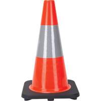 C&ocirc;ne de signalisation, 18", Orange, Bande(s) r&eacute;fl&eacute;chissante(s) 6" SPOC Demo