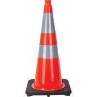 C&ocirc;ne de signalisation, 28", Orange, Bande(s) r&eacute;fl&eacute;chissante(s) 4" & 6" SPOC Demo