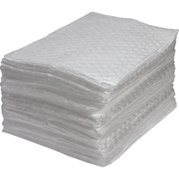 Premium Fine Fiber Sorbent Pads, Oil Only, 15" x 17", 25 gal. Absorbancy SPOC Demo