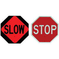 Panneau de signalisation &agrave; deux c&ocirc;t&eacute;s  Stop/Slow  SPOC Demo