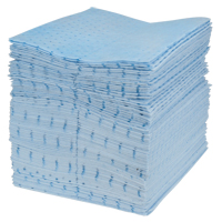 Premium Blue Bonded Sorbent Pads, Oil Only, 15" x 18", 30 gal. Absorbancy SPOC Demo