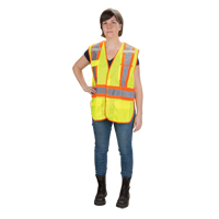 Veste d'arpenteur haute visibilit&eacute;, conforme &agrave; la CSA, Jaune lime haute visibilit&eacute;, Moyen, Polyester SPOC Demo