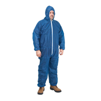 Hooded Coveralls, Medium, Blue, Polypropylene SPOC Demo