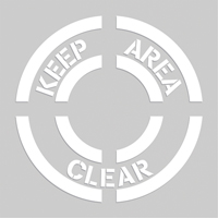 Pochoirs de marquage du sol - Keep Area Clear, Pictogramme, 20" x 20" SPOC Demo